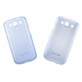 Пластиковый тонкий чехол накладка Samsung Ultra Slim cover для Samsung Galaxy S3 S III (голубой) - оригинальный